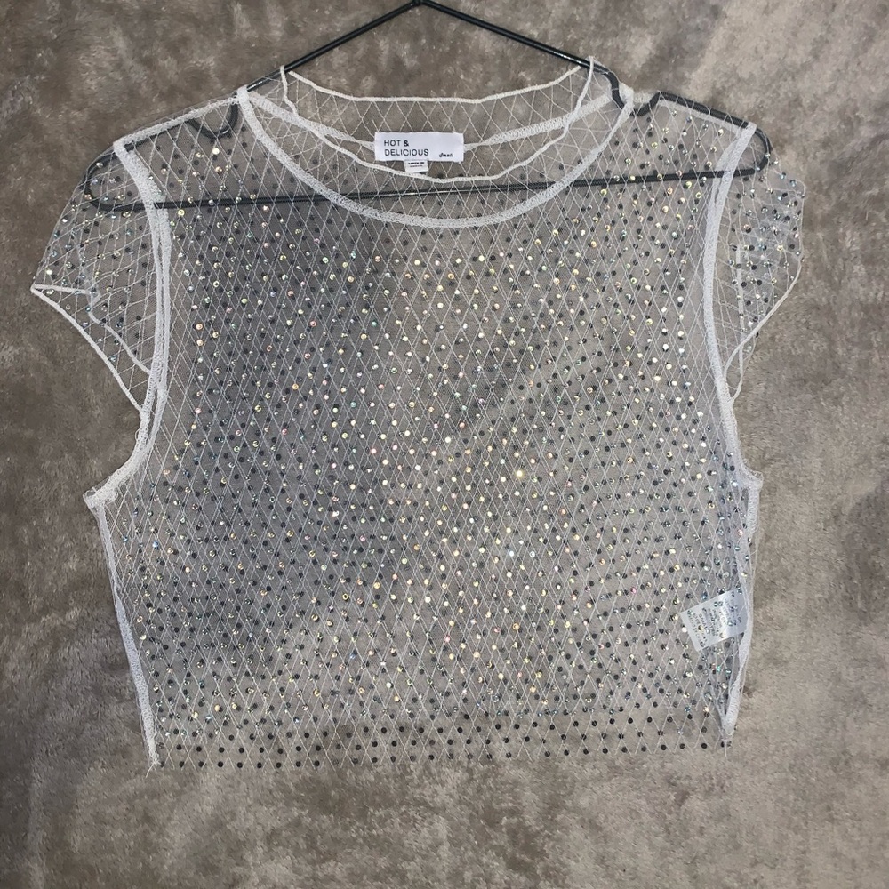 Beaded Mesh Top